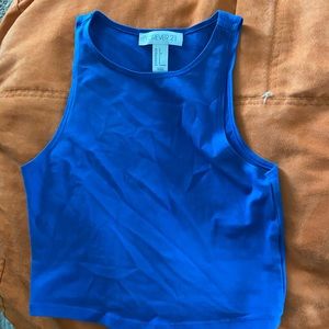 blue crop top